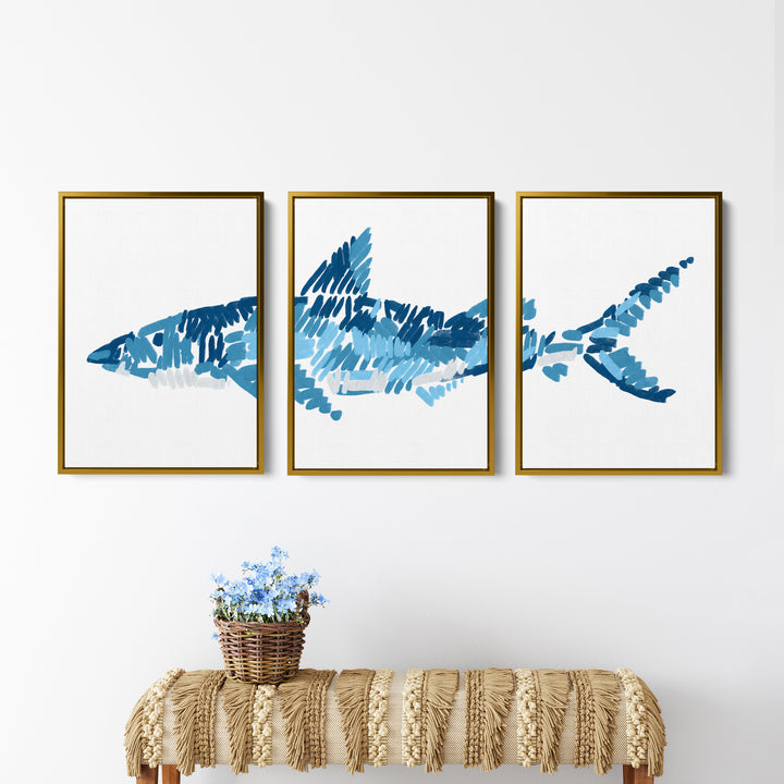 The Shark Triptych - Set of 3 - Jetty Home
