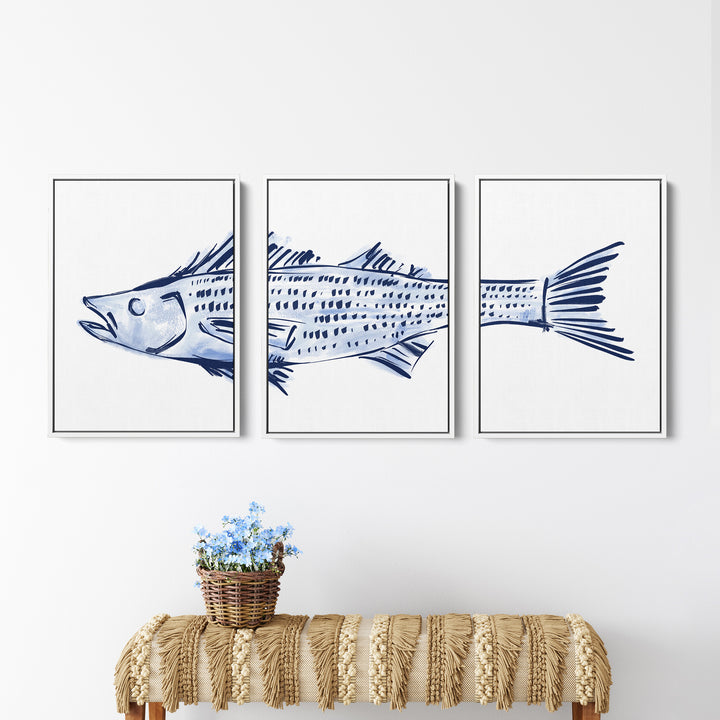 Striped Bass Triptych - Set of 3 - Jetty Home