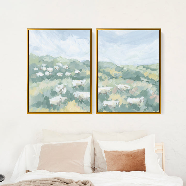 Countryside Flock Diptych - Set of 2 - Jetty Home