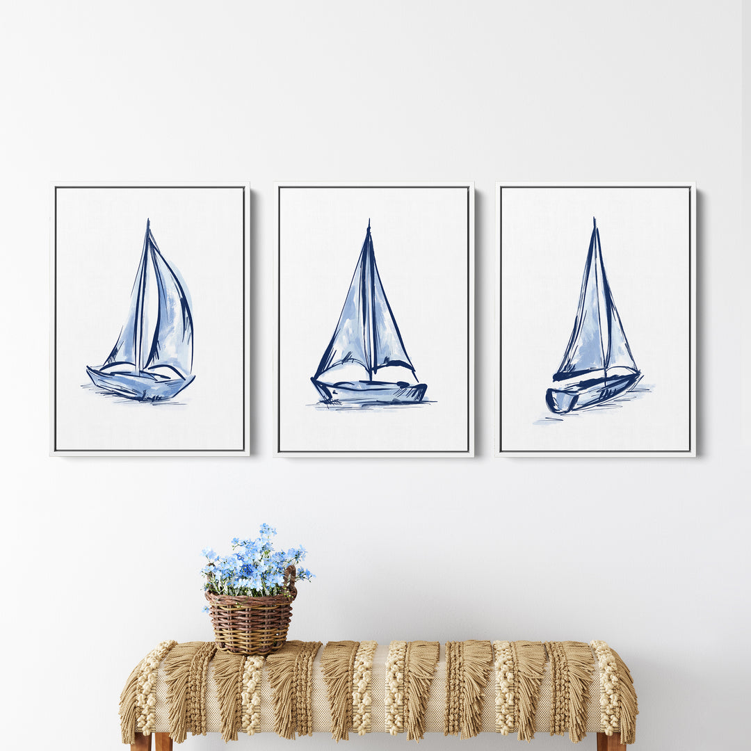 Whitecaps and Wind Triptych - Set of 3 - Jetty Home