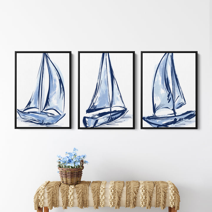 Sail Ahead Triptych - Set of 3 - Jetty Home