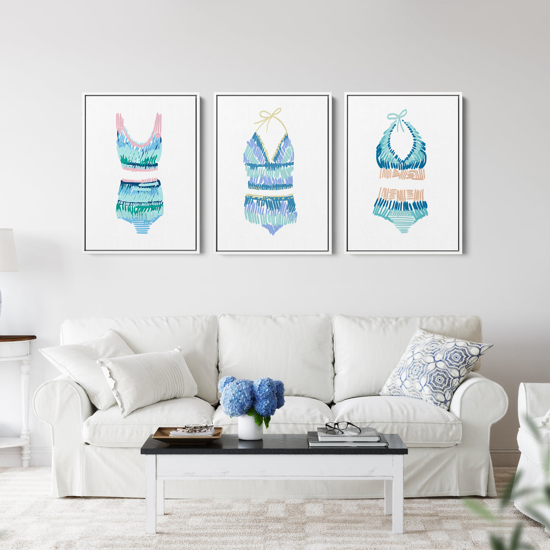 Swim Suit Trio Triptych, No. 1 - Set of 3 - Jetty Home