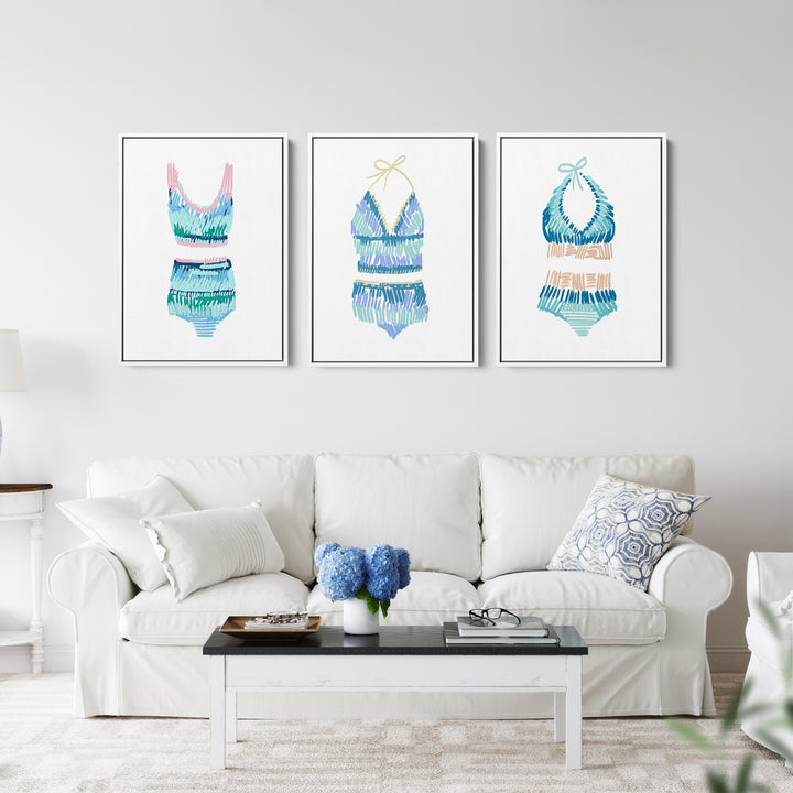 Swim Suit Trio Triptych, No. 1 - Set of 3 - Jetty Home