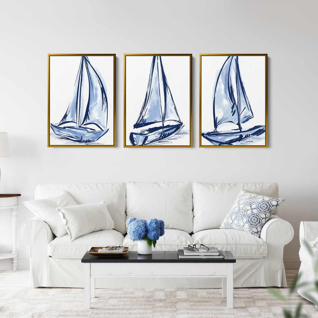 Sail Ahead Triptych - Set of 3 - Jetty Home