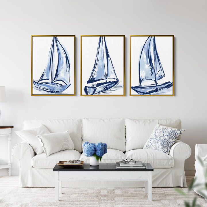 Sail Ahead Triptych - Set of 3 - Jetty Home