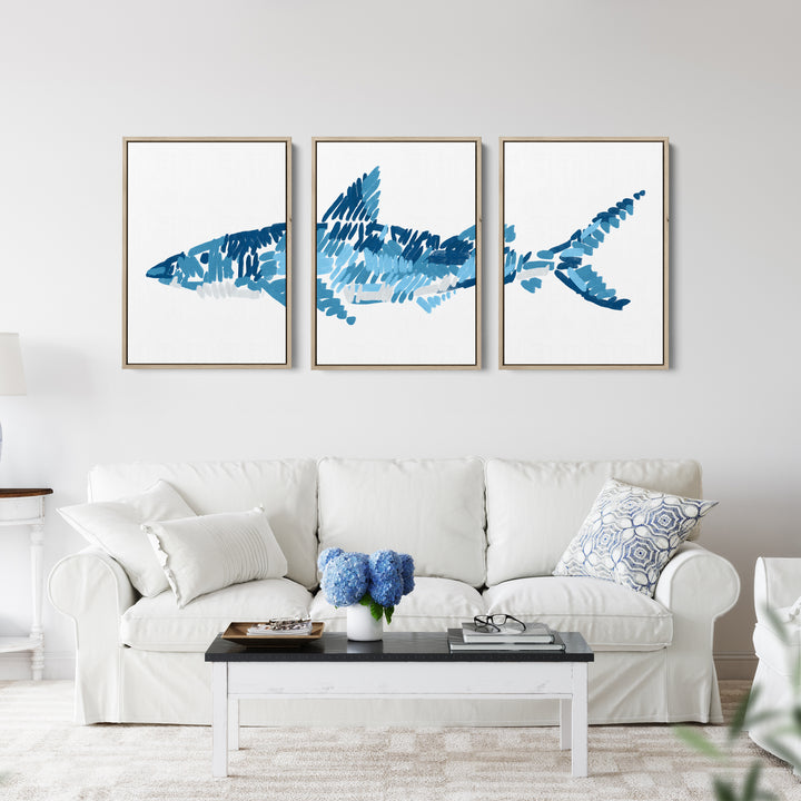 The Shark Triptych - Set of 3 - Jetty Home
