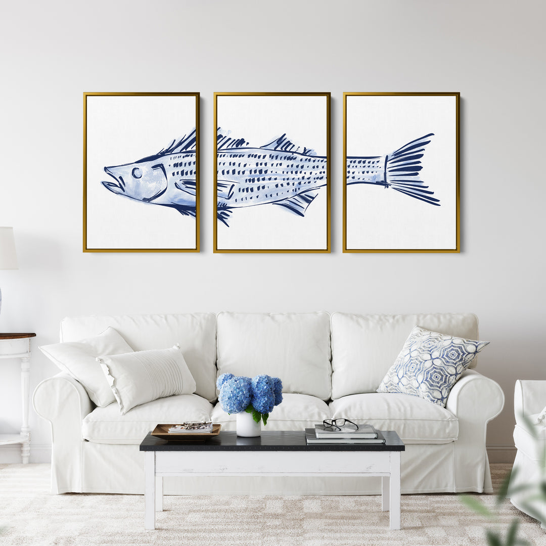Striped Bass Triptych - Set of 3 - Jetty Home