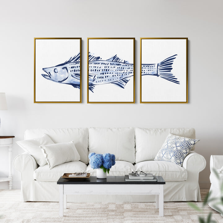Striped Bass Triptych - Set of 3 - Jetty Home