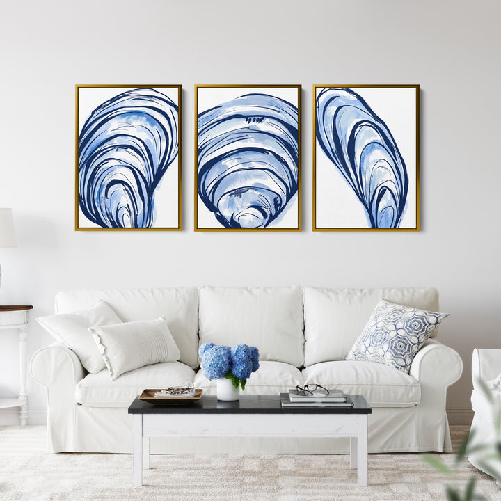 Blue Seashells Triptych - Set of 3 - Jetty Home