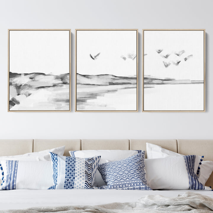 Black & White Shoreline Journey - Set of 3 - Jetty Home