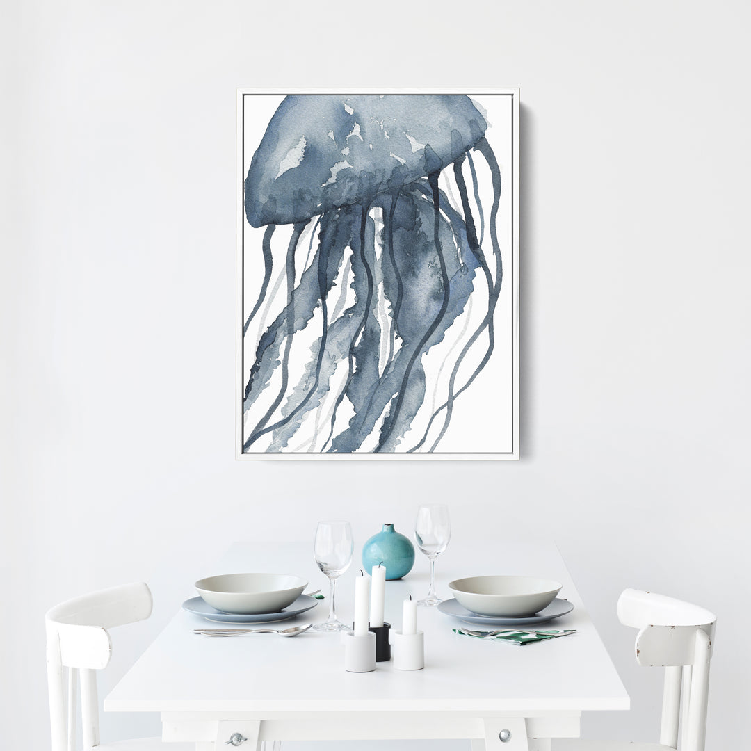Blue Watercolor Jellyfish No. 2 - Jetty Home