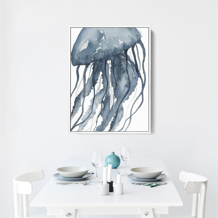 Blue Watercolor Jellyfish No. 2 - Jetty Home