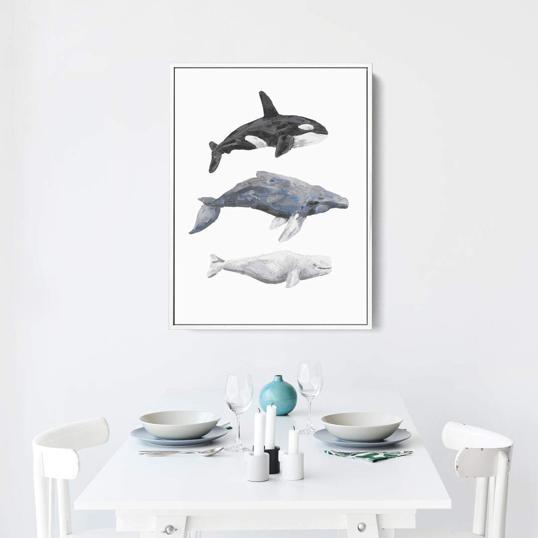 Whale Trio Watercolor - Jetty Home