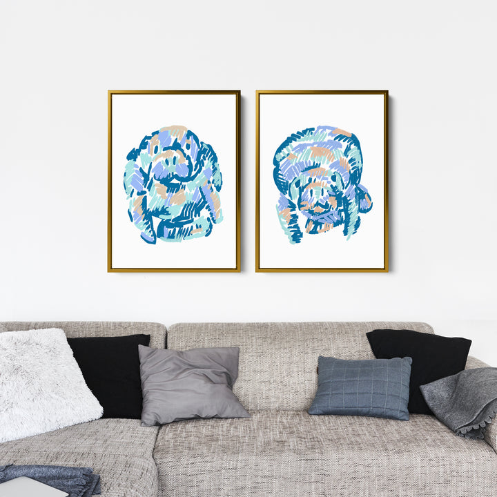 A Manatee Pairing Diptych - Set of 2