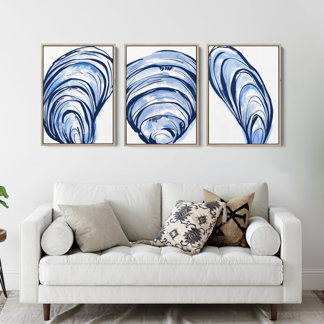 Blue Seashells Triptych - Set of 3 - Jetty Home