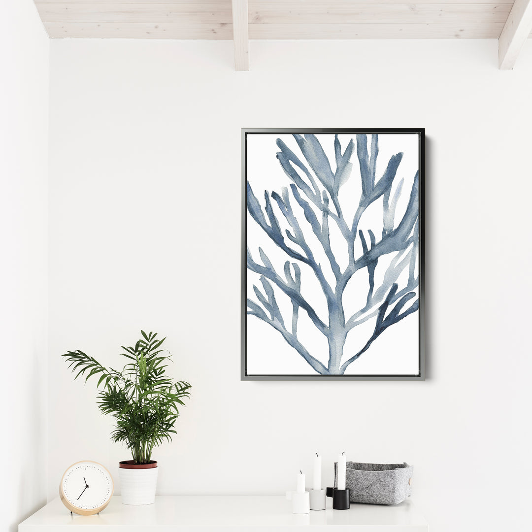 Blue Seaweed Coral Watercolor No. 1 - Jetty Home