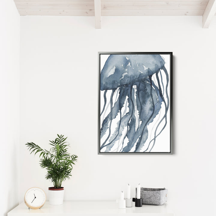 Blue Watercolor Jellyfish No. 2 - Jetty Home