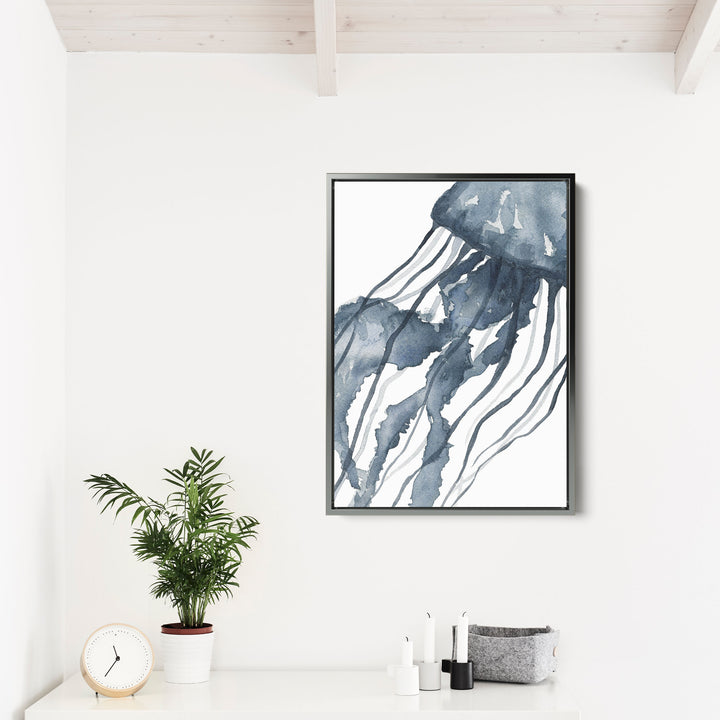Blue Watercolor Jellyfish No. 1 - Jetty Home