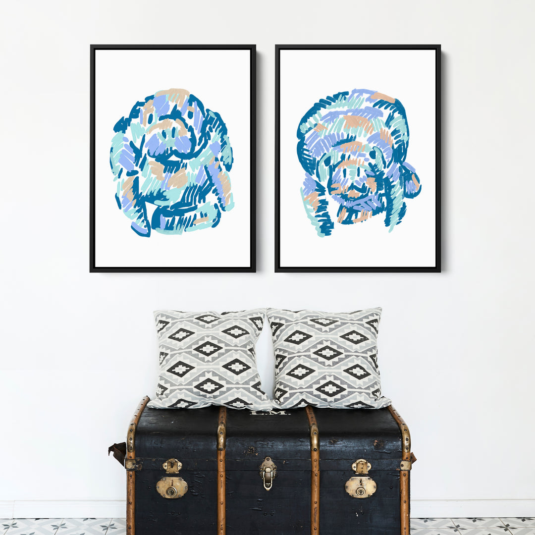 A Manatee Pairing Diptych - Set of 2