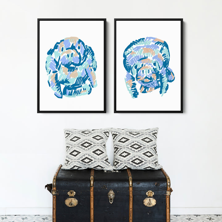 A Manatee Pairing Diptych - Set of 2