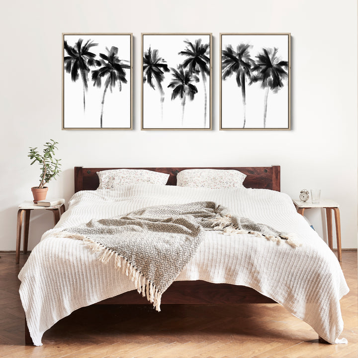 Black & White Minimalist Palms, No. 2 - Set of 3 - Jetty Home