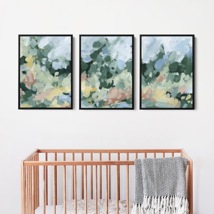 Blossoms Abstracted Triptych - Set of 3 - Jetty Home