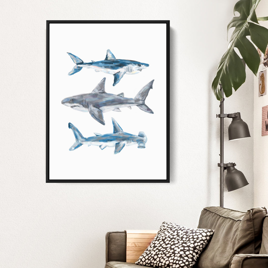 Great White, Mako + Hammerhead Shark - Jetty Home