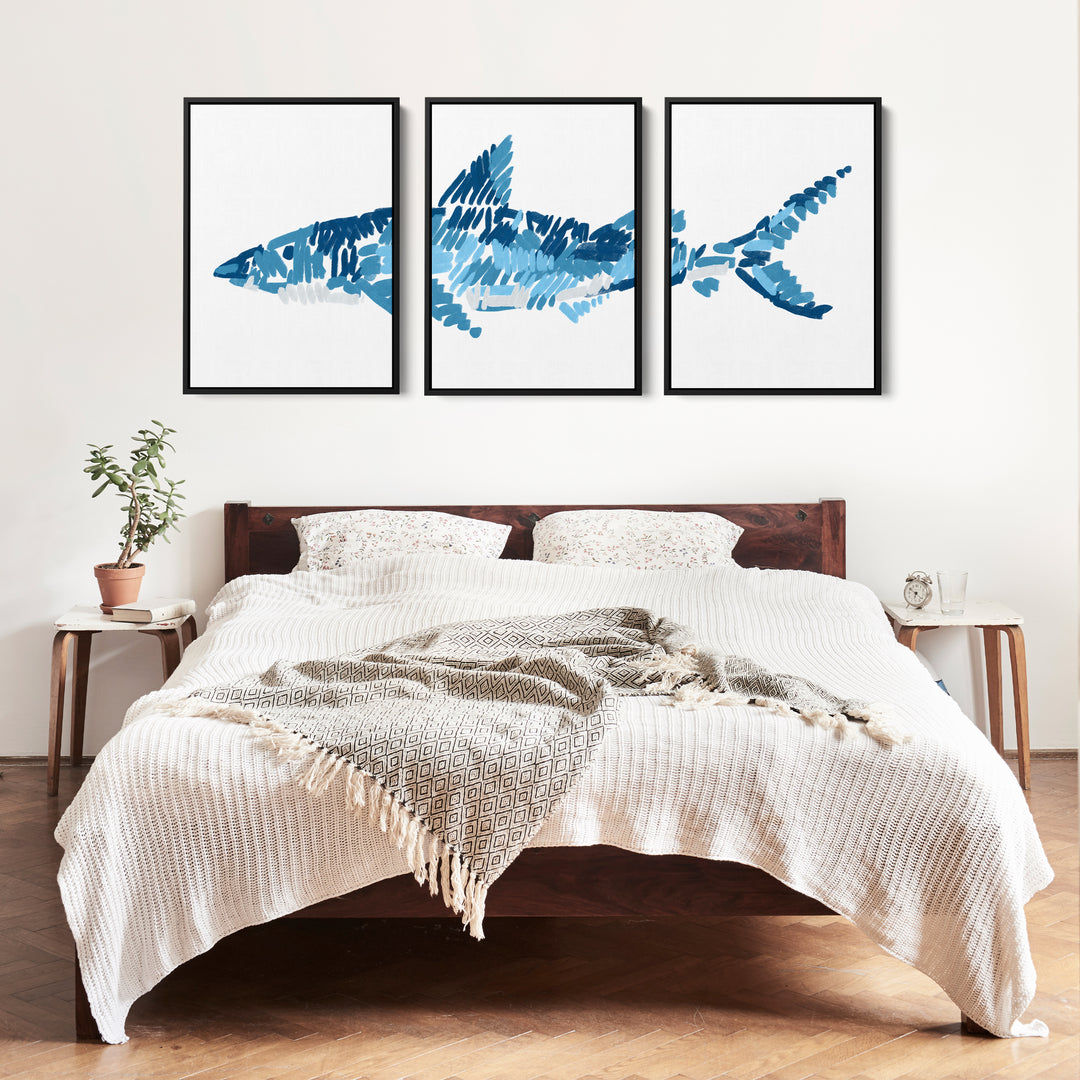 The Shark Triptych - Set of 3 - Jetty Home
