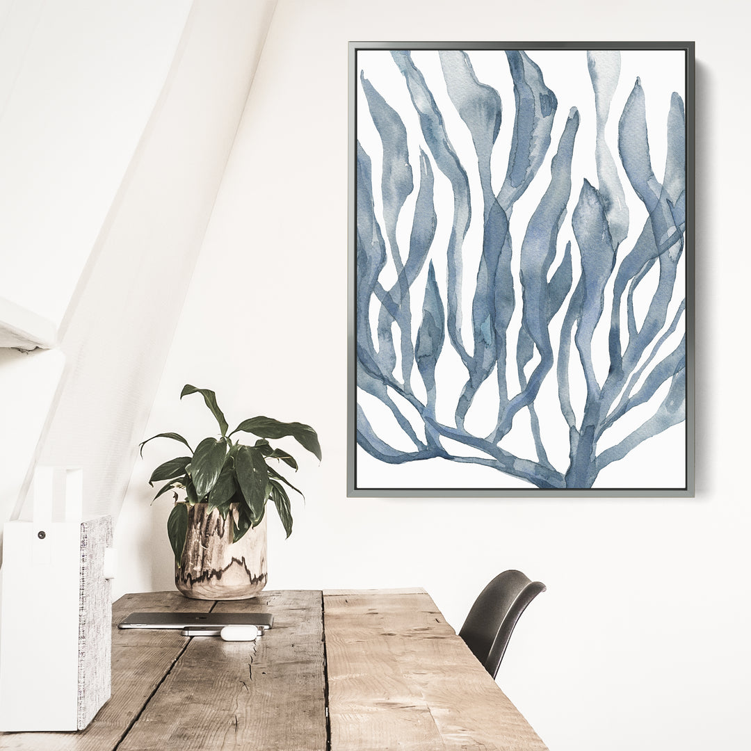 Blue Watercolor Seaweed Painting No. 1 - Jetty Home