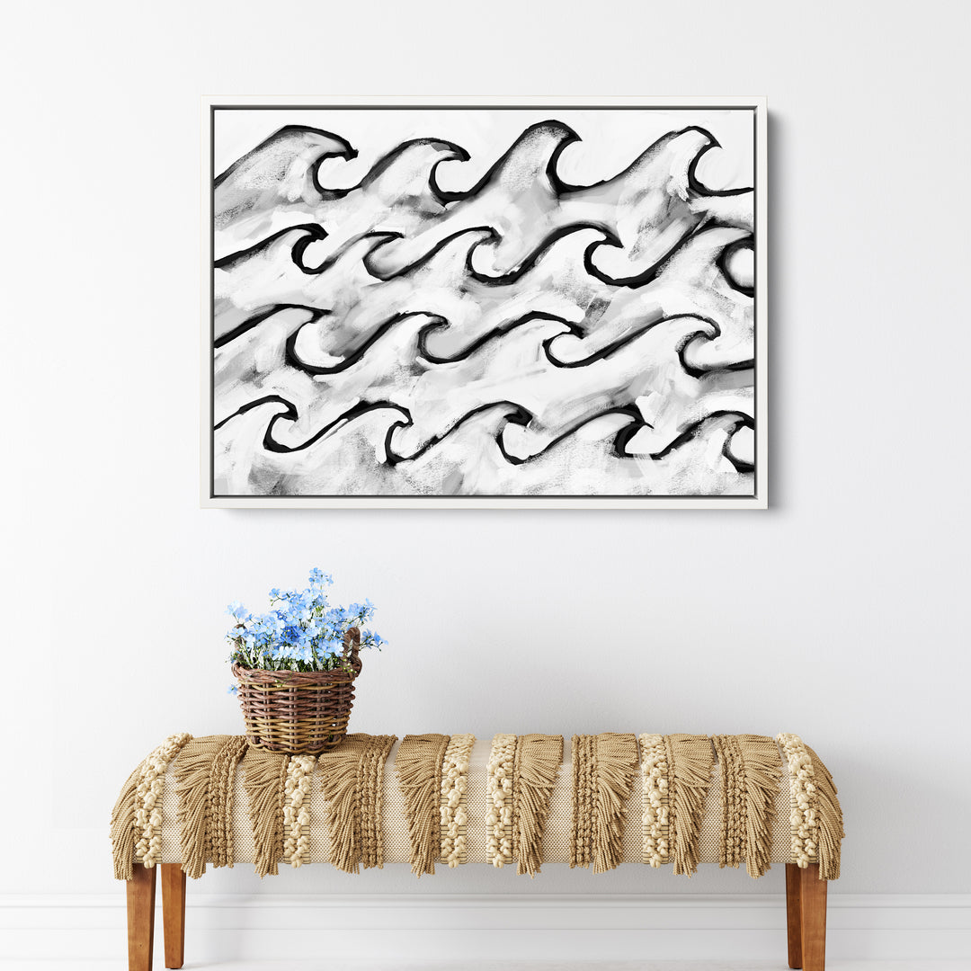 Black & White Roaring Seas - Jetty Home