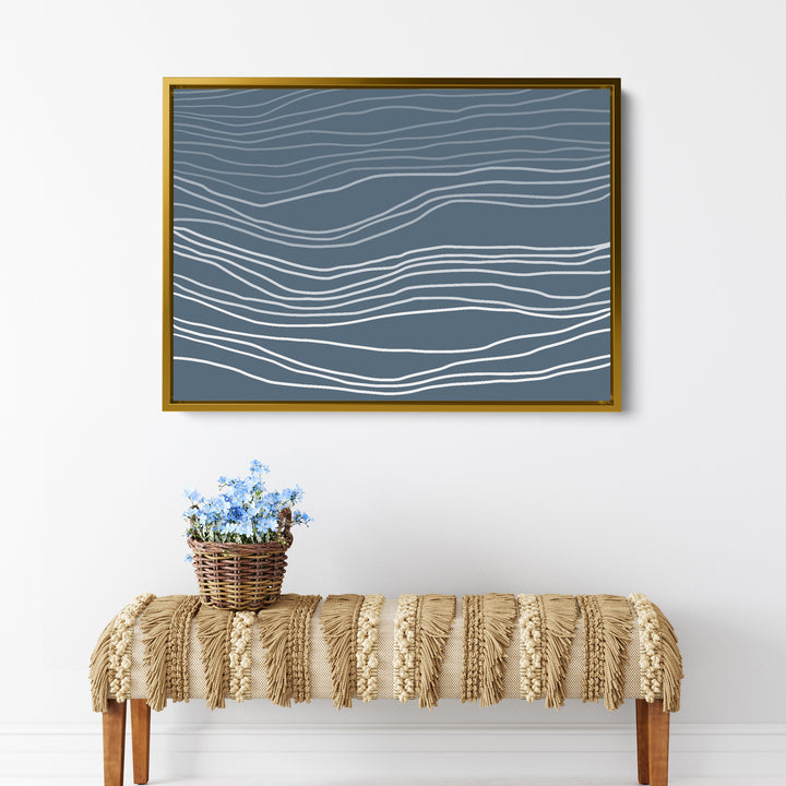 Dark Minimalist Abstract Waves - Jetty Home