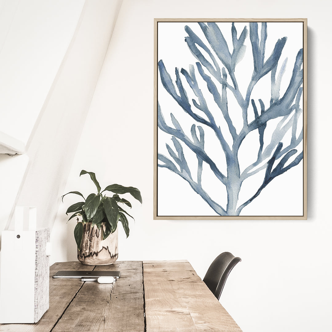 Blue Seaweed Coral Watercolor No. 1 - Jetty Home