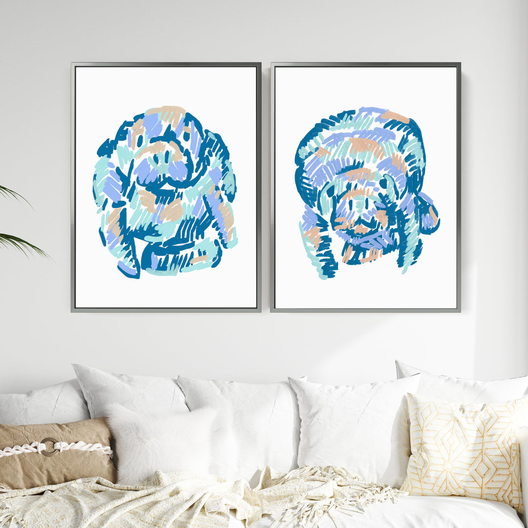 A Manatee Pairing Diptych - Set of 2