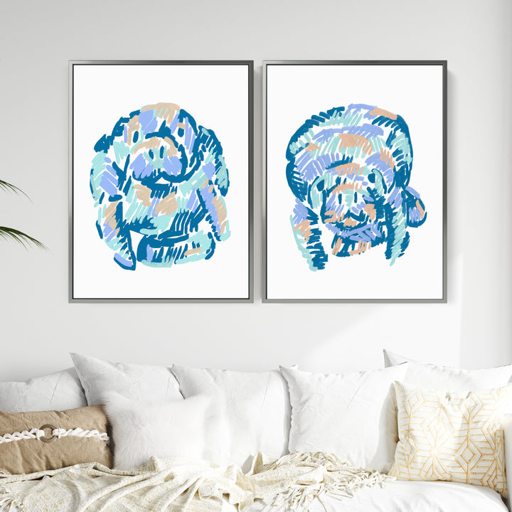 A Manatee Pairing Diptych - Set of 2