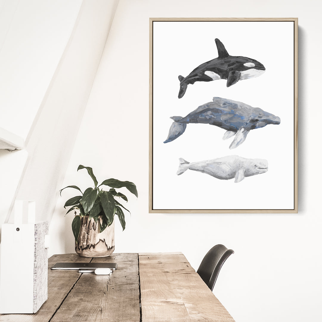 Whale Trio Watercolor - Jetty Home