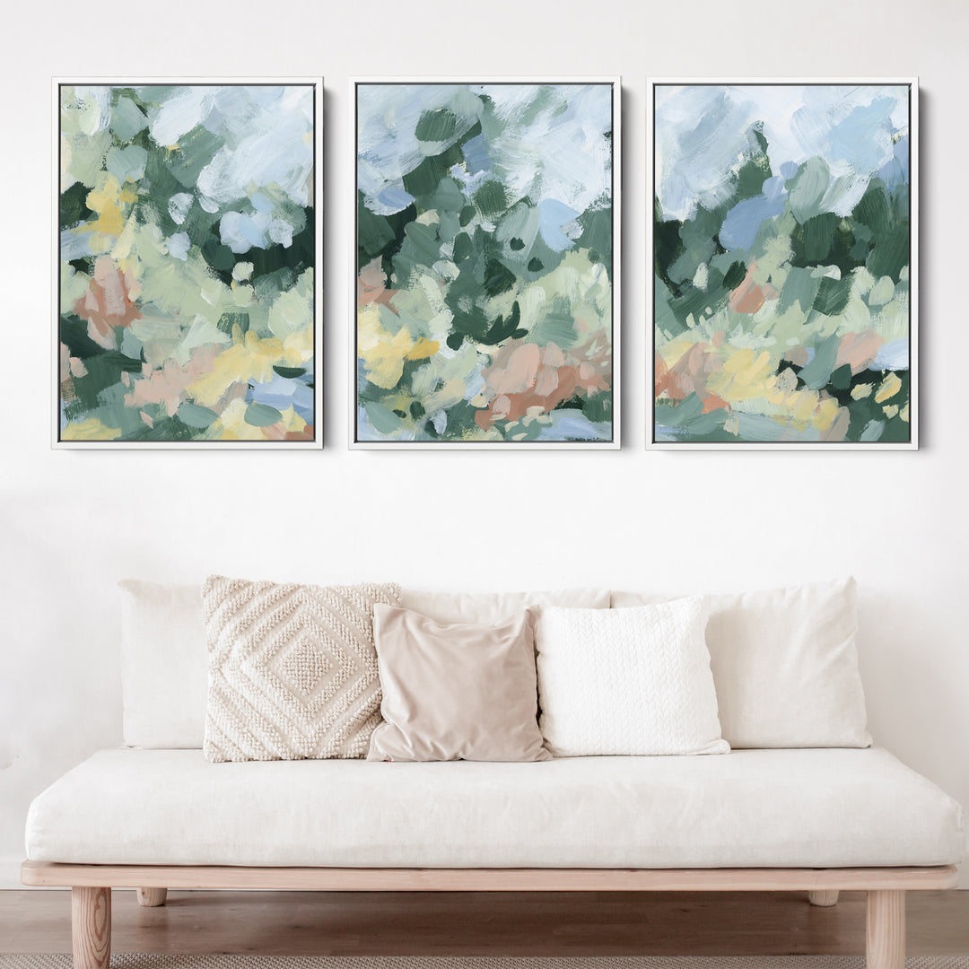 Blossoms Abstracted Triptych - Set of 3 - Jetty Home