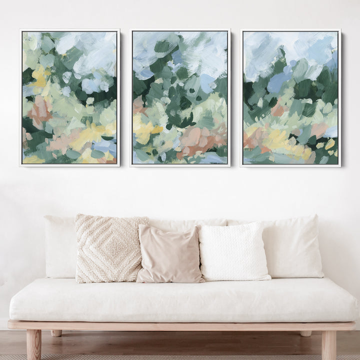 Blossoms Abstracted Triptych - Set of 3 - Jetty Home