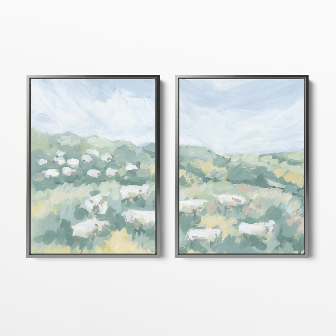 Countryside Flock Diptych - Set of 2 - Jetty Home