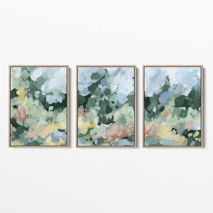 Blossoms Abstracted Triptych - Set of 3 - Jetty Home