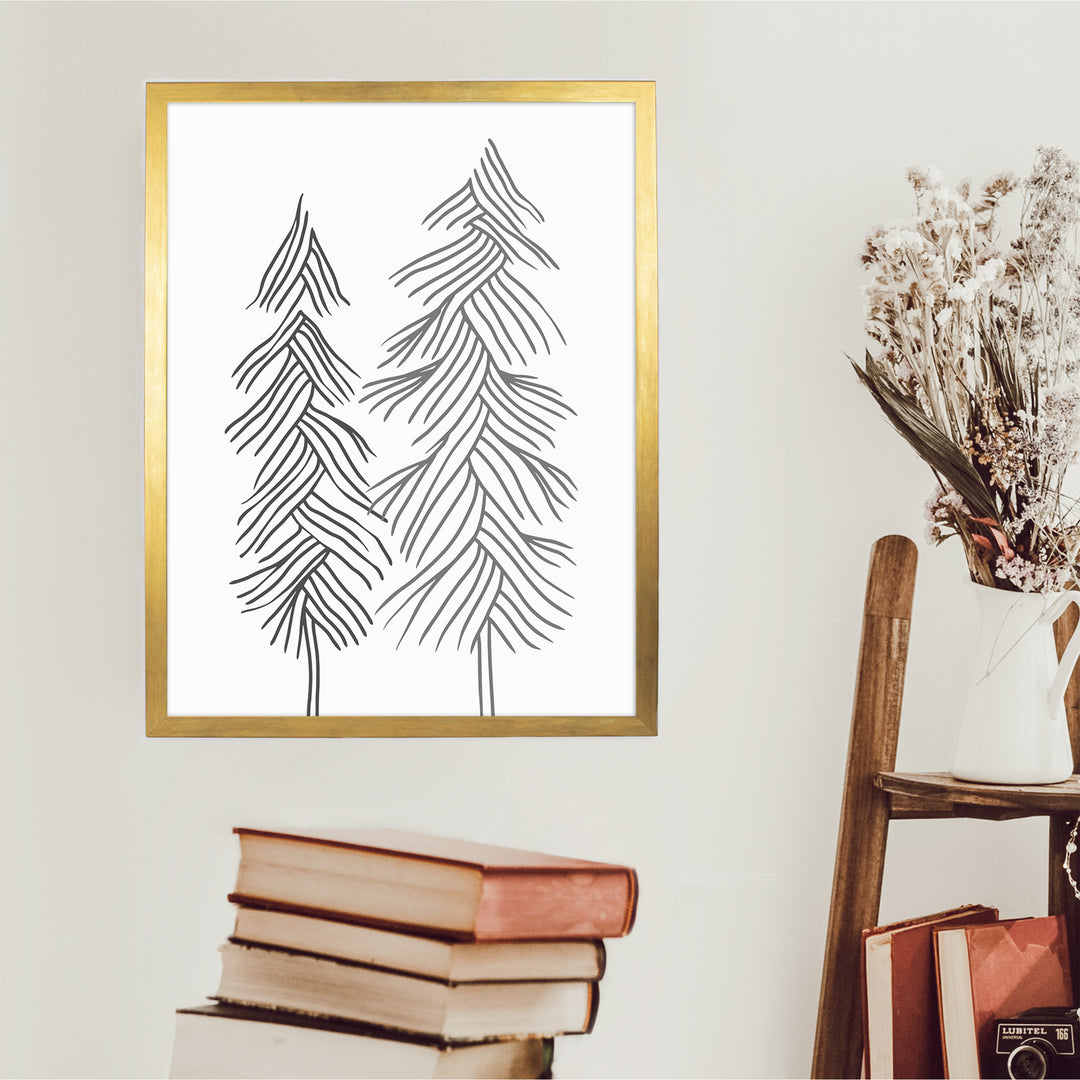 Simple Line Pine Trees, No. 1