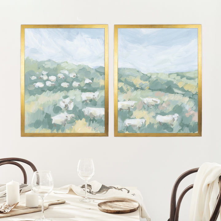 Countryside Flock Diptych - Set of 2 - Jetty Home