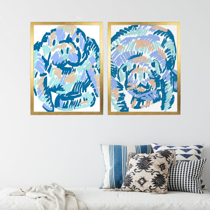 Mellow Manatees Diptych - Set of 2