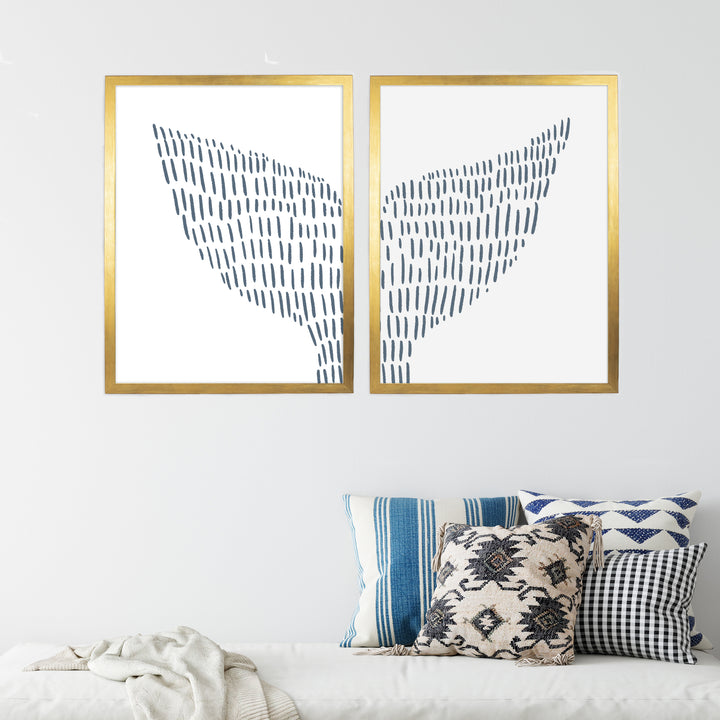 Whale Tail Modern Illustration - Set of 2