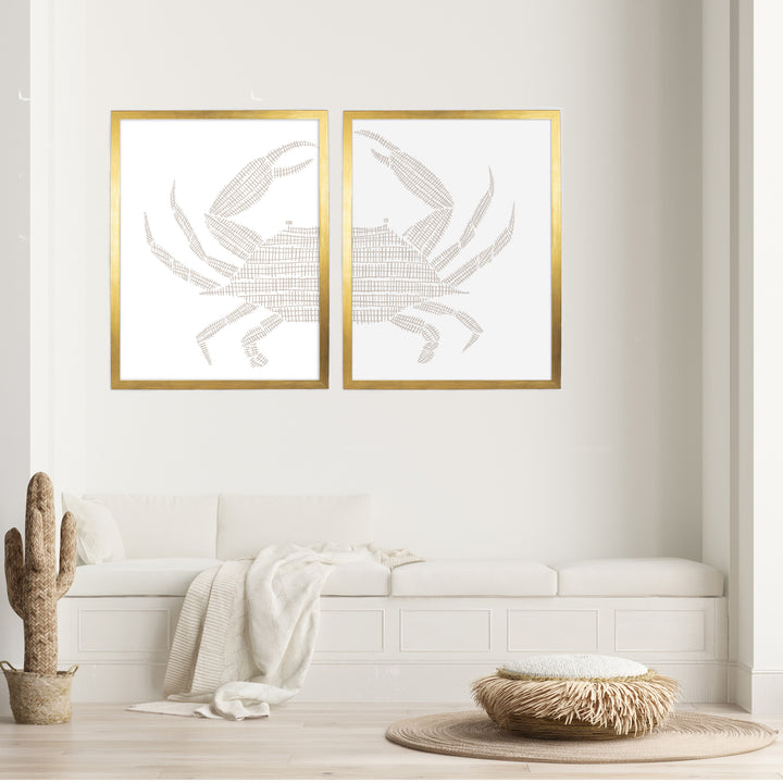 Woven Stone Crab Diptych - Set of 2