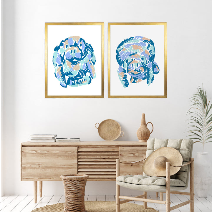 A Manatee Pairing Diptych - Set of 2