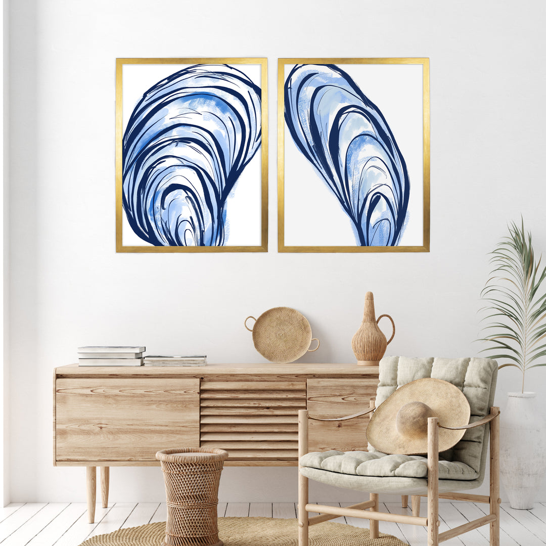 Blue Seashells Diptych - Set of 2 - Jetty Home