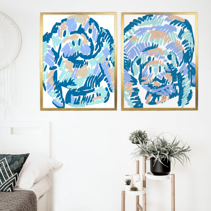Mellow Manatees Diptych - Set of 2