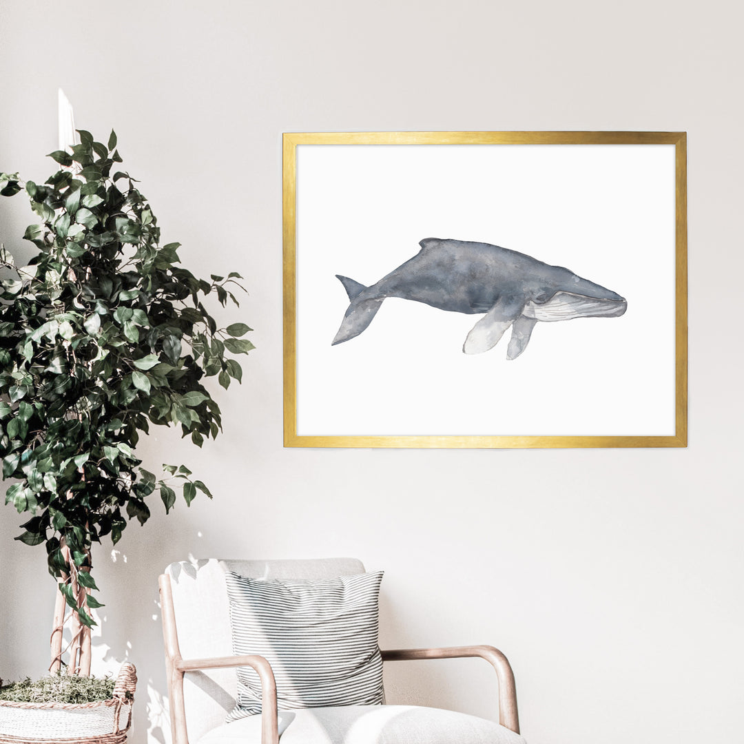 Watercolor Humpback Whale Painting - Jetty Home