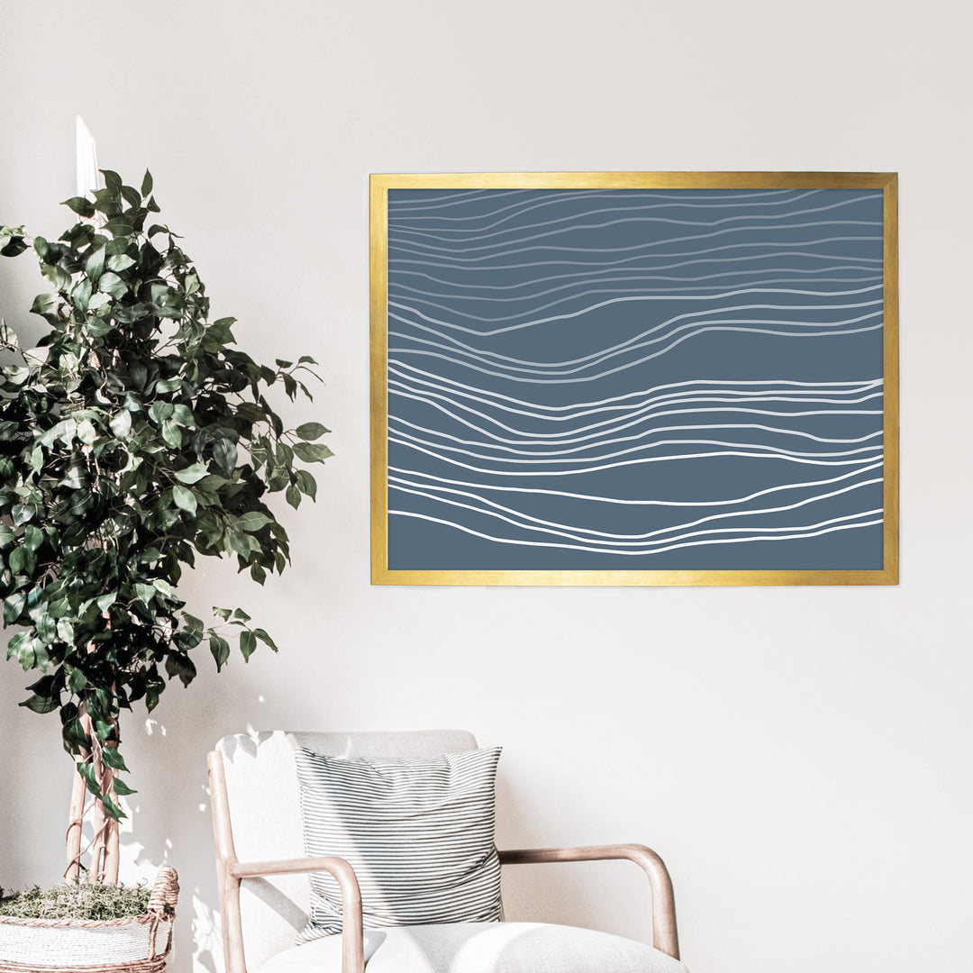 Dark Minimalist Abstract Waves - Jetty Home