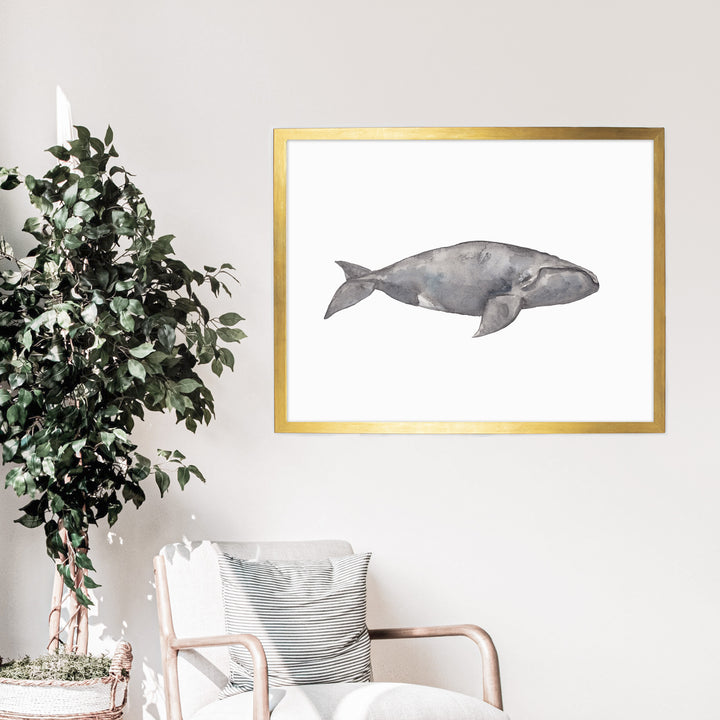 Watercolor Right Whale Painting - Jetty Home
